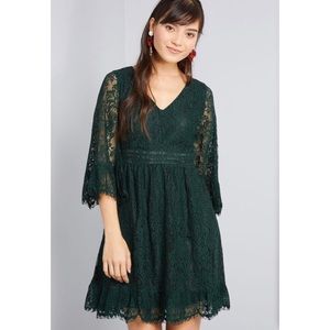 ModCloth Green Through the Bluebells Lace Dress